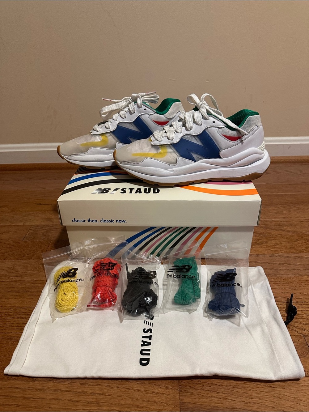 New Balance x Staud 57/40 - White & Blue Quartz